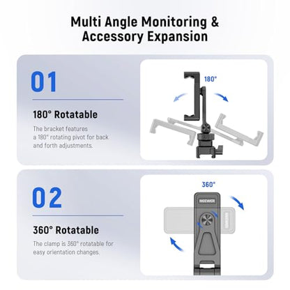 NEEWER Metal Phone Tripod Mount with Cold Shoe NATO Clamp Compatible with DJI RS5 RS4 RS3 Pro RS2 RSC2 Gimbal Stabilizer, 180° Tilt Phone Clip Holder Compatible with iPhone 15 Pro Camera Cage, GA010 - style: GA010 with Nato Clamp