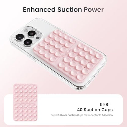 Klearlook 4Pack Silicone Suction Cup Phone Case Mount Double Sided, Sticky Phone Grip for Cell Phone, Hands-Free Phone Accessories for Selfies and Videos, Light Blue & Light Pink & Black & White - color: Light Blue & Light Pink & Black & White