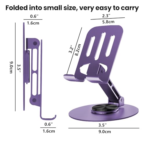 Universal Metal Cell Phone Stand, Multi-Angel Adjustable 360° Rotation Non-Slip Metal Phone Stand Suitable for Large-Scale Procurement 20 Independent Packages in Box (20PCS Purple) - color: 20PCS Purple