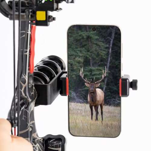 Phone Holder for Compound Bow Phone Mount Holder Arrow Bracket for Archery Hunting Photos and Video Moment Recorder