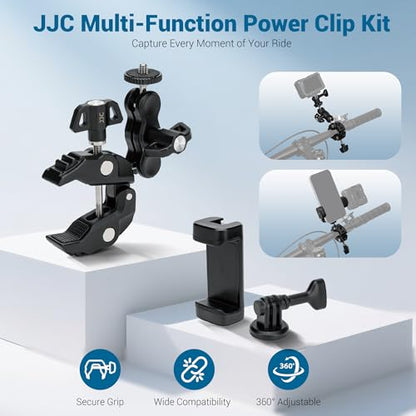 Super Clamp Camera Mount Kit with 360° Dual Ballhead Magic Arm,1/4" and 3/8" Threaded Holes,Action Camera Phone Holder Adapter for Dji Osmo Pocket 4 Monitor LED Light Microphone Desk Tripod Motorcycle - size: Super Clamp with Magic Arm Kit