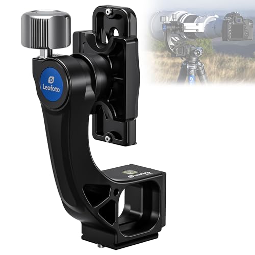 Leofoto Camera Gimbal Head, Professional Gimbal Tripod Head, 3/8" and 1/4" Mounting Hole with Arca-Swiss Quick-Release Plate for Outdoor Video/Wildlife Photography, Max Load to 22 kg/48.5lb (MPG-02) - color: MPG-02-Max Load 55.12lb
