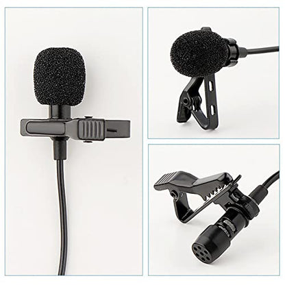 ZJchao Lavalier Microphone with Noise Reduction for Clear Streaming and Live Recording, Compact ClipOn Design for Wide Compatibility