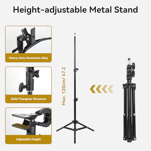 UTEBIT 24"/60cm Reflector Photography with Stand, Include Light Clamp & Bag | 5-in-1 Collapsible Photography Reflector Translucent/Silver/Gold/White/Black with 3/8" Thread for Studio Outdoor Lighting - size: 24 inch
