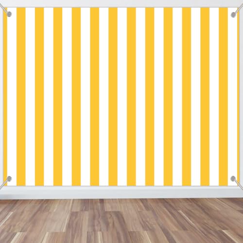 10x8FT Yellow and White Striped Background Wedding Baby Shower Birthday Party Indoor Outdoor Photography Shoot Props KUTK067 - color: Yellow, size: 10x8FT