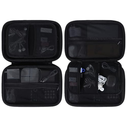 Electronic Organizer Travel Case for MacBook Power Adapter Chargers Cables Tech Organizer Hard Drive USB Flash Disk SD Card Cord Portable Electronics Accessories Bag - Large