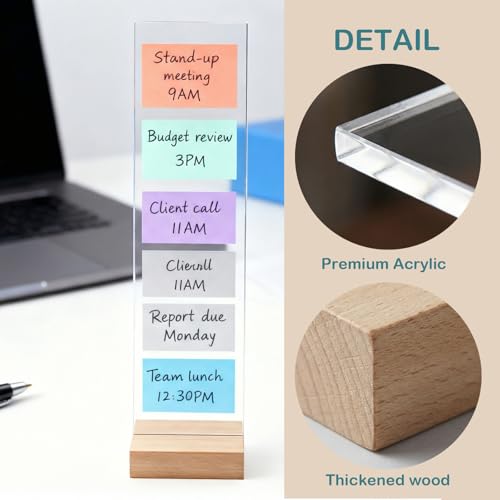 2PCS Monitor Memo Board Portable Monitor Sticky Note Holder Computer Screen Message Board Holder Detachable Acrylic Sticky Note Board Messadge Remider - color: Transparent