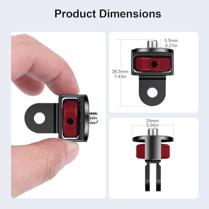 Tripod Mount Adapter Conversion Kit for Insta360 X4 X3/DJI Osmo Pocket 3/Gopro Hero,2pcs 1/4" Camera Mount Adapter for Tripod,Selfie Stick,Stabilizer & Action Gear