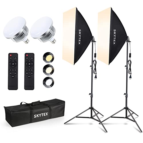 Skytex Softbox Lighting Kit 2Pack 20x28in Soft Box | 85W 2700-6400K E27 LED Bulb Continuous Photography Lighting, Photo Studio Lights Equipment for Camera Shooting, Video Recording
