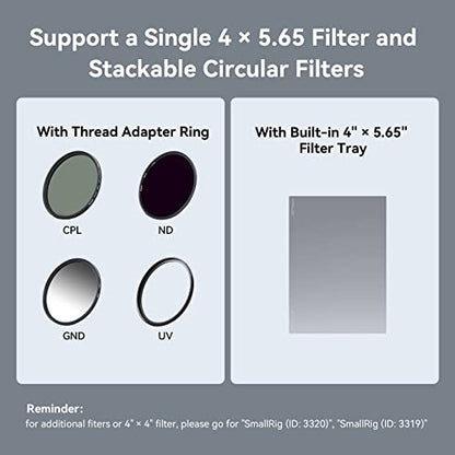 SmallRig Mini Matte Box Lite with Carbon Fiber Top Flag, Compatible with 67mm/ 72mm/ 77mm/ 82mm Lenses for DSLR and Mirrorless Camera - size: Mini Matte Box Lite