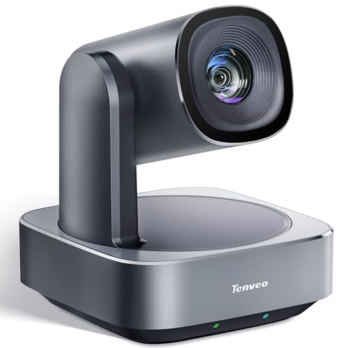 Tenveo VLoop 11X Optical Zoom PTZ Camera Conference Camera, USB3.0/HDMI FHD 1080P 60FPS, for Video Conferencing Live Streaming Church Services Worship Events Business Meeting, Red Dot Design Winner - color: Liquid Silver
