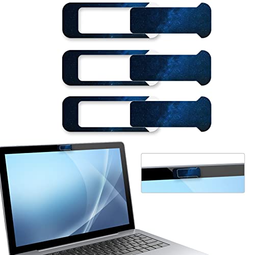 Webcam Cover, 3 Pieces, Laptop Camera Cover, Privacy Shielding Capacity is Twice as Big as The Traditional, Suitable for Computer Mobile Phones, laptops, Tablets and so on (The Starry Sky) - color: The starry sky