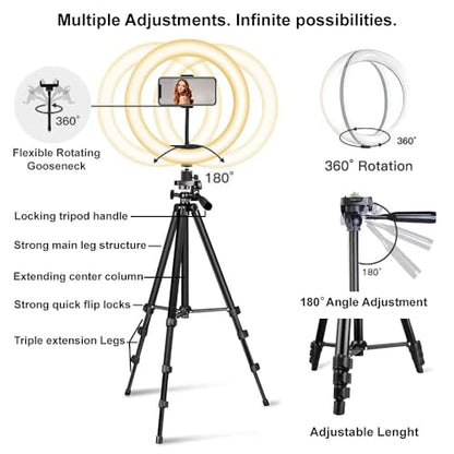 Acuvar Premium 9-Piece Vlogging Kit for iPhone, Android & Cameras – Wireless Microphone, Tripod Stand & LED Ring Light – YouTube, TikTok & Content Creator Bundle (Pro Kit) - size: Pro Kit