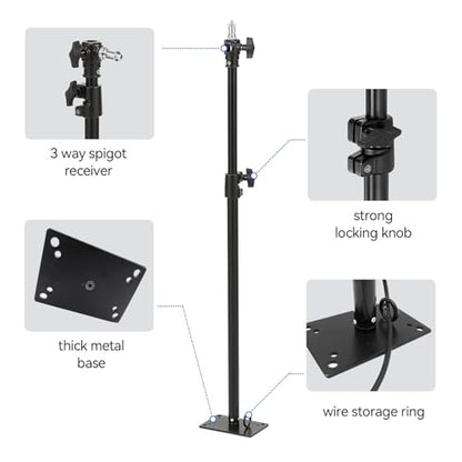 PHOCUS Photography Studio Wall Mount Boom Arm, 40 Inch Adjustable Camera Ceiling Mount Light Stand with 1/4" to 3/8" Threaded Stud for Video Ring Light, Monolight, Softbox, Flash (40 inch) - size: 40 inch