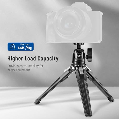 NEEWER Mini Metal Table Tripod with 360° Ball Head, Supports Vertical Recording and Handle, Portable Travel Tripod with 1/4 Inch Screw for Camera Mobile Phone Action Cam, Max. Load 3 kg, TP29 - style: TP29