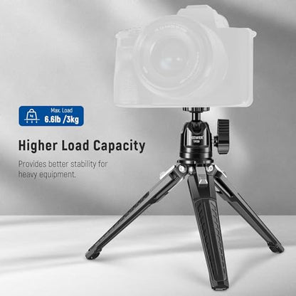 NEEWER Mini Metal Table Tripod with 360° Ball Head, Supports Vertical Recording and Handle, Portable Travel Tripod with 1/4 Inch Screw for Camera Mobile Phone Action Cam, Max. Load 3 kg, TP29 - style: TP29
