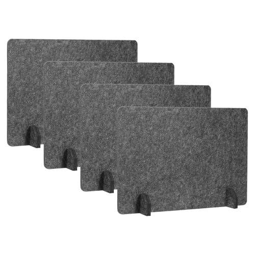 PATIKIL Desk Dividers 24" x 16", 4 Pack Desk Privacy Panel Freestanding Noise Reducing Partition Acoustic Panel with 4Pcs Support Feet for Testing Office Home Library, Dark Gray Style C - color: Dark Gray Style C, size: 24" x 16"