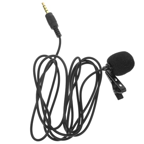 Homoyoyo Professional Portable Metal Condenser Mic Clip on Lavalier Microphone with 3.5mm Plug for Phone Video Recording Compatible with Tablets, for Interviews and Vlogging