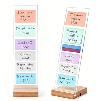 2PCS Monitor Memo Board Portable Monitor Sticky Note Holder Computer Screen Message Board Holder Detachable Acrylic Sticky Note Board Messadge Remider - color: White