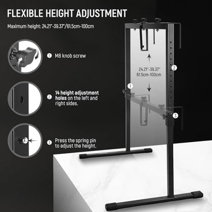 NEEWER Overhead Camera Mount Rig for Top Down Shots, Heavy Duty Steel Tabletop Mount Stand Multi Device Platform for Flat Lay Photography Lighting Cooking Drawing Crafts, For Desks≥3.3'/1m Long, ST100