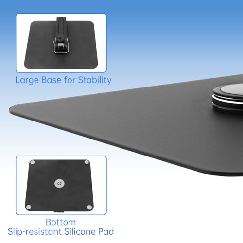 Desktop Microphone Stand,Rotatable Tabletop Mic Stand,Foldable Design, Non-Slip Weighted Base, Includes Adapters Mic Clips for Podcasting, Live Streaming, Recording,Video Conference Content Creator