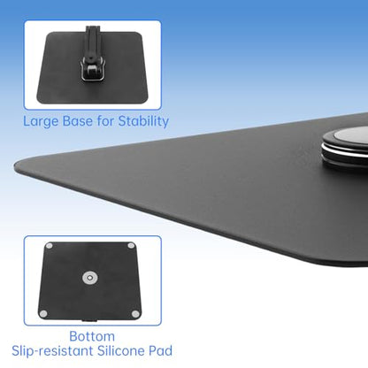 Desktop Microphone Stand,Rotatable Tabletop Mic Stand,Foldable Design, Non-Slip Weighted Base, Includes Adapters Mic Clips for Podcasting, Live Streaming, Recording,Video Conference Content Creator