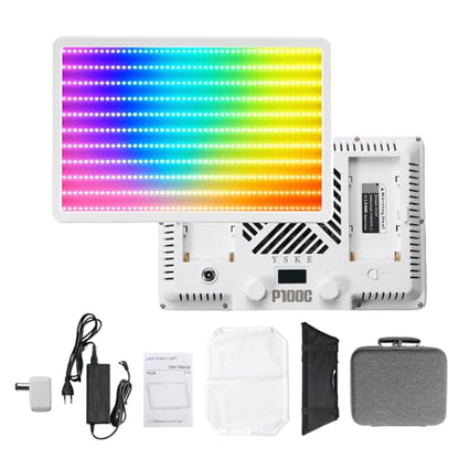 100W RGB LED Video Light with Softbox, 7950LM, 2500K-9900K | 100W RGB LED video light, 7950LM, 2500K-9900K, with softbox