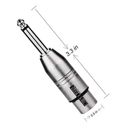 Tisino XLR Female to 1/4" TRS Adapter, Balanced Female XLR to Quarter Inch 6.35mm Male Adapters - 2 Pack - color: XLRF to 1/4" TRS