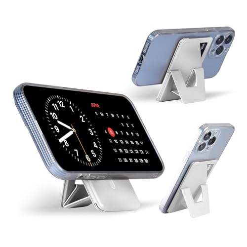 The Magnetic Wallet Stand and Card Holder, The Tripod for iPhone, with Multi - Angle Adjustable Feature, is Compact and Portable, has Strong Magnetic Attraction(Light Grey) - color: light grey