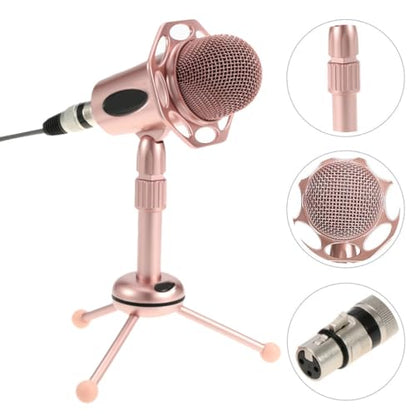Generic Sturdy Microphone Kit with Flexible Alloy Arm and Stable Pedestal, Heavy Duty Microphone Stand for Game Voice Chat and Live Streaming