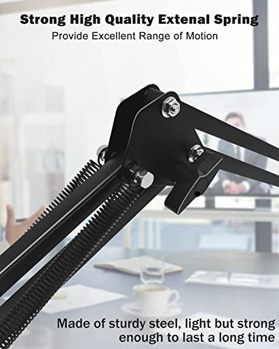Webcam Stand Desk Mount - Suspension Boom Scissor Arm Webcam Holder with Desk Clamp Mount for Logitech Webcam C920 C922 C922x C920S C930e C930 C615 Brio 4K and Other Devices with 1/4" Thread