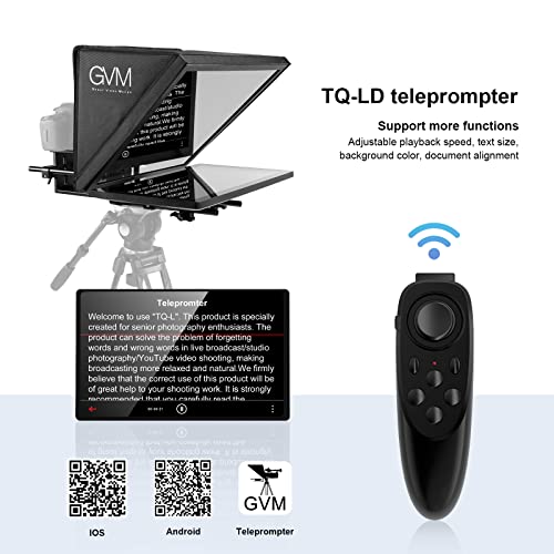 GVM Teleprompter Kit for Digital Cameras/camcorders Portable 18.5'' Teleprompter Kit with Remote Control & App,with 18.5" Android All-in-One Monitor and Carry Case - size: 19inch