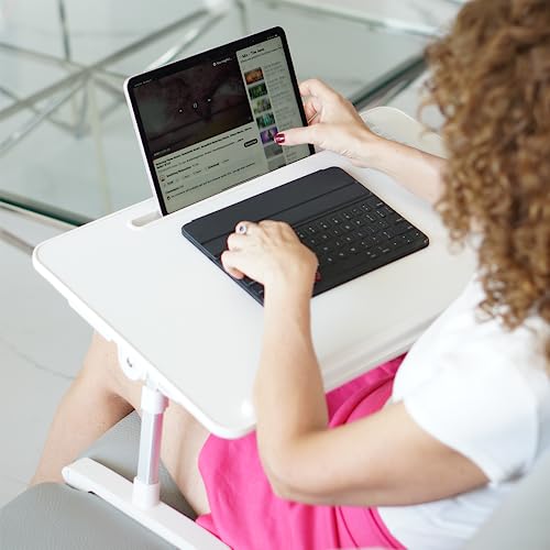 Limitless TotalDesk Portable Workstation and Lap Desk with Adjustable Height & Tilt (White) - color: White