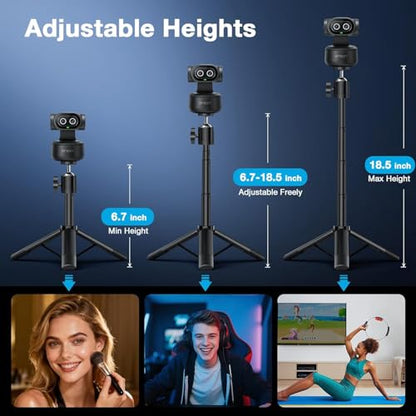 EMEET PIXY Dual-Camera AI-Powered PTZ Camera 4K with Tripod, AI Tracking, PDAF&AI Autofocus 0.2s, 1/2.55'' Sony Sensor, 3 Mics, Presets, 4K Webcam for Streaming, OBS/Twitch/Switch 2 Compatible - style: PIXY Kit Dual-Camera AI PTZ 4K
