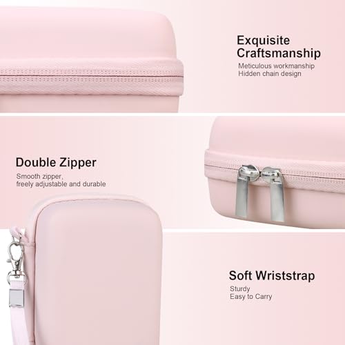 RAIALL Carrying Case for Canon PowerShot ELPH 360 HS A/IXY 650/ Canon IXUS 285 HS/Sony DSCW830/ CAMKORY/VAHOIALD Digital Camera, Vlogging Camera Travel Bag, Mesh Pocket for Batteries, Pink - color: Pink