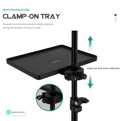 Microphone Stand Tray Adjustable Clamp on Shelf for Live Broadcast Sound Card Holder Mic Rack Stand Organizer for Singing Podcast Recording Streaming
