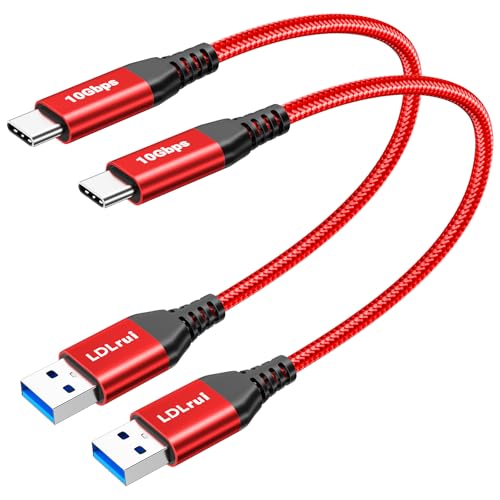 10Gbps USB C Data Cable [0.5ft, 2Pack], 3.1A USB C 3.1 Gen2 Cable Data Transfer, Type C CarPlay Fast Charging for iPhone 16 15 Pro/Pro Max/Plus, Samsung T7, Galaxy S23 S22 Ultra, SSD - size: 0.5ft