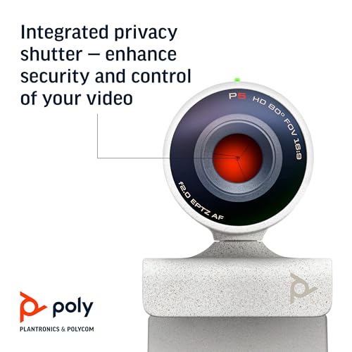 Plantronics Poly - Studio P5 Webcam with Poly Sync 20+ Speakerphone Kit Polycom - 1080p HD Professional Video Conferencing Camera & Bluetooth Wireless Smart Speakerphone-Certified for Zoom & Teams