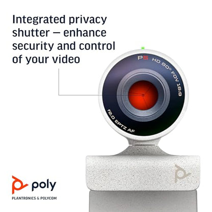 Plantronics Poly - Studio P5 Webcam with Poly Sync 20+ Speakerphone Kit Polycom - 1080p HD Professional Video Conferencing Camera & Bluetooth Wireless Smart Speakerphone-Certified for Zoom & Teams