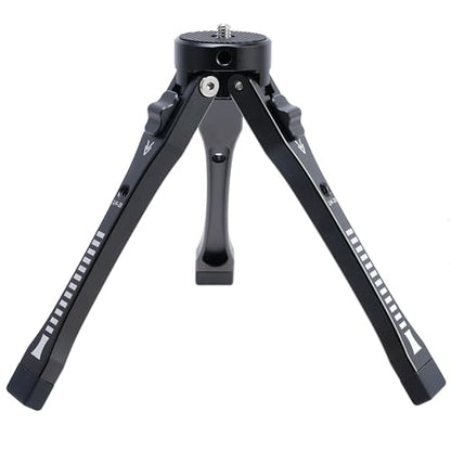 FocusFoto Aluminum Alloy Mini Adjustable Desktop Tripod - 4-Level Height (45mm-165mm) with 1/4"-20 Screw Holes, Foldable Hand Grip & Expandable Design for Phone/Camera Accessories - style: Tripod