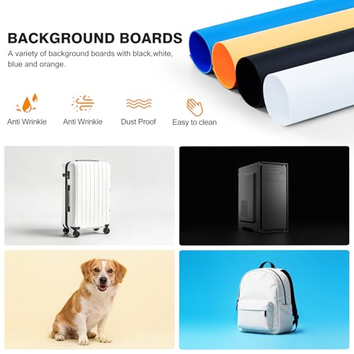 Photo Studio Light Box Photography 32"x32" with 100 LED and 4 Colors Backdrops Photo Box with Lights, Foldable Picture Box for Product Photography with 6500K Brightness - size: 32 inches with 6500K