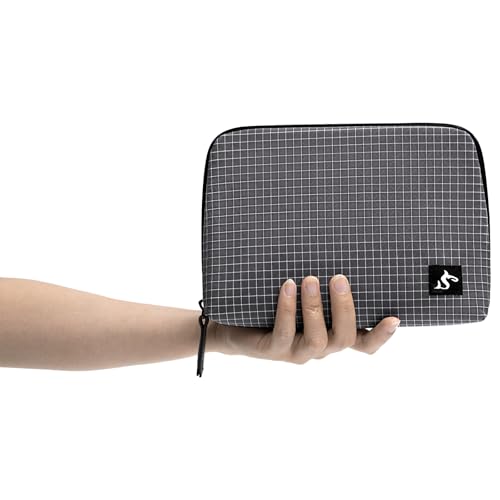 simtoper Electronic Organizer Travel Case – Waterproof Cable Bag for Cord, Charger, Hard Disk, Power Bank – Small Tech Storage for Travel, Backpack, Business Trip, Airplane - color: Black Plaid, size: Large