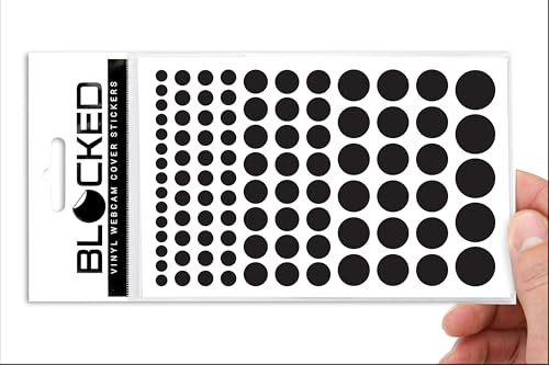 BLOCKED Original Vinyl Webcam Cover Stickers | Restickable & Stackable Privacy Covers | for All Camera-endable Devices | 5-Sizes | 95 Black (Muted Matte) - color: 95 Black | Muted-matte