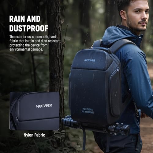 NEEWER BASICS Camera Bag for Photographer, Water Resistant Digital Cam Backpack Shockproof Large Case Compatible with Sony Canon Nikon DSLR Mirrorless Lenses Small Photography Accessories, PB26 Black - style: Pb26 Black