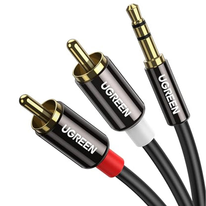 UGREEN 3.5mm to RCA Cable, 16FT RCA Male to Aux Audio Adapter HiFi Sound Headphone Jack Adapter Metal Shell Y Splitter Auxiliary Cord 1/8 Connector for Phone Speaker MP3 Tablet HDTV - size: 16FT