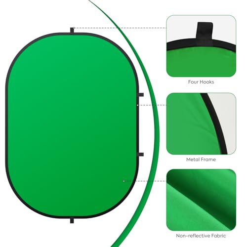 3x5ft/100x150cm Green Screen Backdrop for Photography, Double Sided Green Screen and Blue Screen, 2 in 1 Collapsible and Reversible Background for Photography, YouTube Videos,and Live Streaming - color: Blue Green