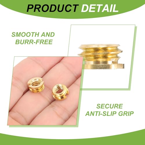 PATIKIL 1/4" Female to 3/8" Male Convert Screws Adapters, 5 Pcs Tripod Thread Adapter Mount for Camera Monopod Video DSLR SLR Mic Stand, Gold