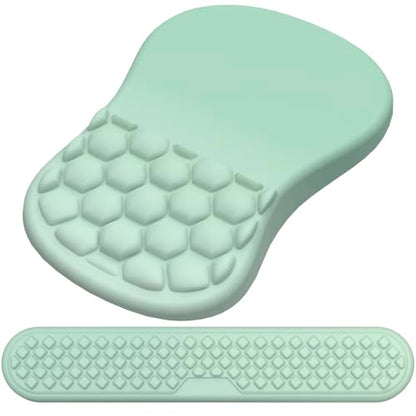 Ergonomic Mouse Pad Wrist Rest, 2 in 1 Keyboard Pad for Office(Gradient Green) - color: Gradient Green
