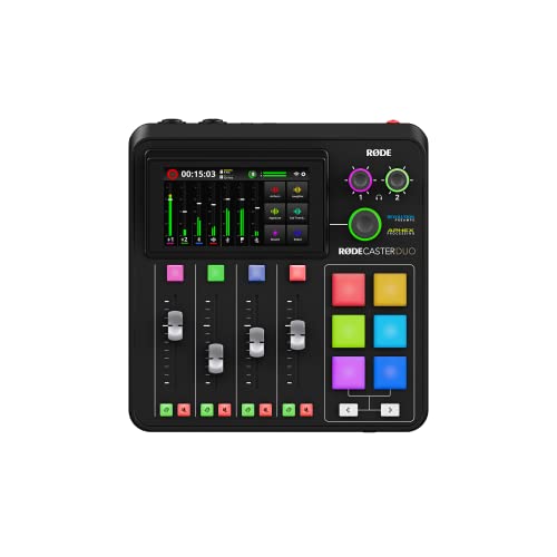 RØDE RØDECaster Duo Compact All-in-One Audio Production Solution for Podcasting, Streaming, Music Production and Content Creation (Black) - color: Black, style: RC Duo