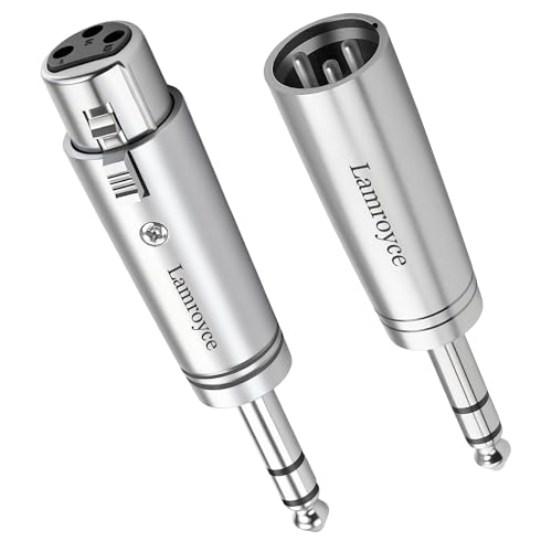 1/4 Inch (6.35mm) to XLR Adapter 2Pack, 1-Pair 1/4" 6.35mm TRS Stereo Male to 3-Pin XLR Male & Female Balanced Mic Audio Converter Connector for Microphone Preamp, Mixer, Speaker, Amplifiers - color: 6.35mm TRS Male to XLR (Male & Female), size: 2 Pack